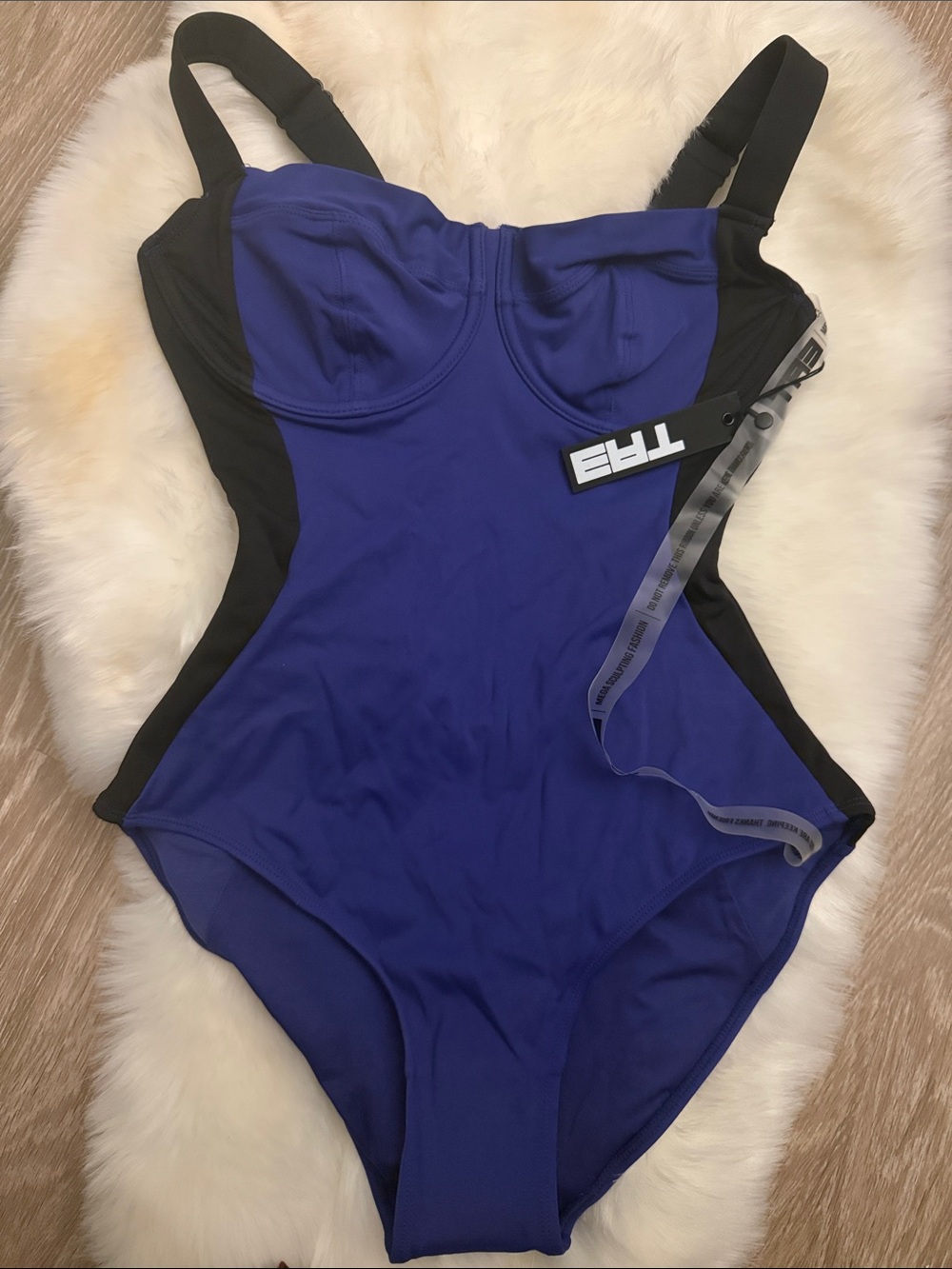 TA3 Blue and Black Contour Lifty Women's One-Piece Swimsuit BRAND NEW** - Picture 2 of 3
